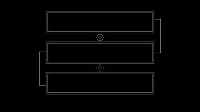 HUD frame element animation 4k. White on a black background