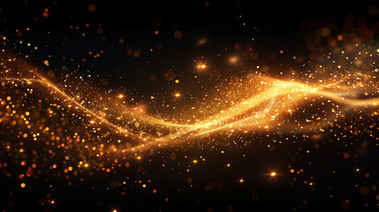 Obraz premium Dark background with gold glitter