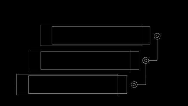 HUD frame element animation 4k. White on a black background