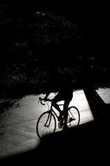 Silhouette of a bicycle on Sukhumvit Road, Thailand