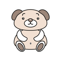 A solitary, comical bear illustration.