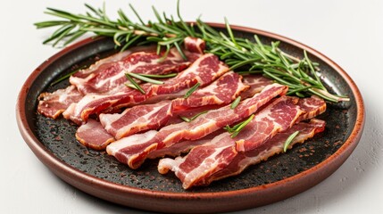 Sliced Bacon with Rosemary