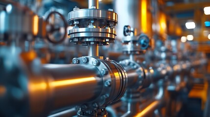Fototapeta premium Chemical plant refinery industrial equipment background Business Finance and Industry : Generative AI