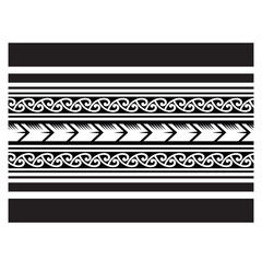 Polynesian tattoo tribal band design. Samoan tattoo tribal ornament border.
 Decorative seamless pattern.
