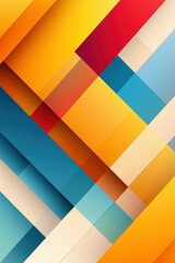 Colorful geometric layers creating a vibrant abstract design in warm and cool tones