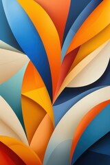 Naklejka premium Colorful abstract piece with flowing shapes in warm and cool tones, sparking creativity