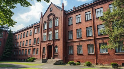 Naklejka premium The exterior of school building.
