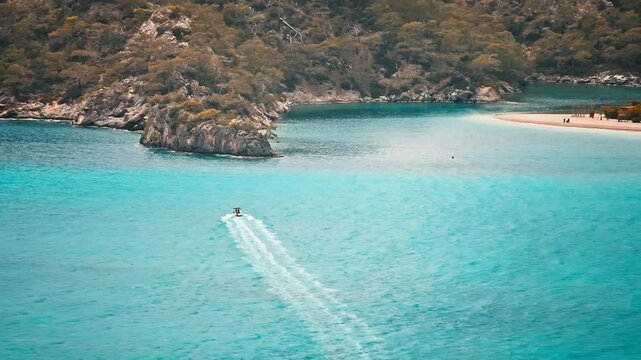 Aerial views of Fethiye &Ouml;l&uuml; deniz, turkey