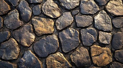 Fototapeta premium Stone pavement tiles texture background : Generative AI