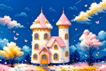 Fototapeta premium fairy tale castle in the night