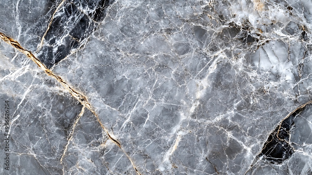 Poster Light grey marble texture background with high resolution counter top view of natural tiles stone in seamless glitter pattern and luxurious : Generative AI