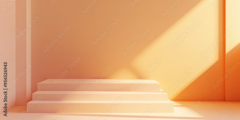 Poster 3d rendering of gradient warm tones with soft lighting on a neutral background subtle warm gradient 