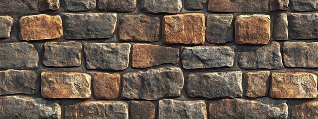 3D rendering of a stone brick wall background