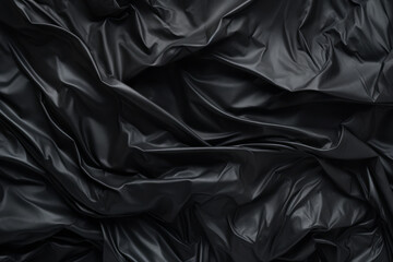 Fototapeta premium Processed collage of black cellophane garbage bag texture. Background for banner, backdrop