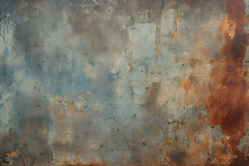 Processed collage of old rusty metal sheet texture in daylight. Background for banner
