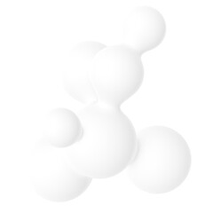 White molecule shape png sticker, 3D liquid graphic, transparent background