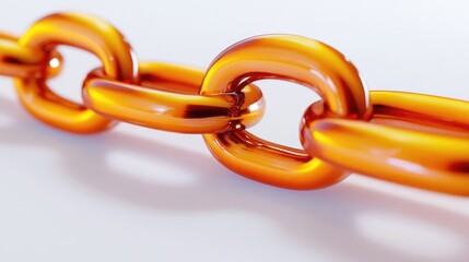 Fototapeta premium Orange chain concept created on a white backdrop