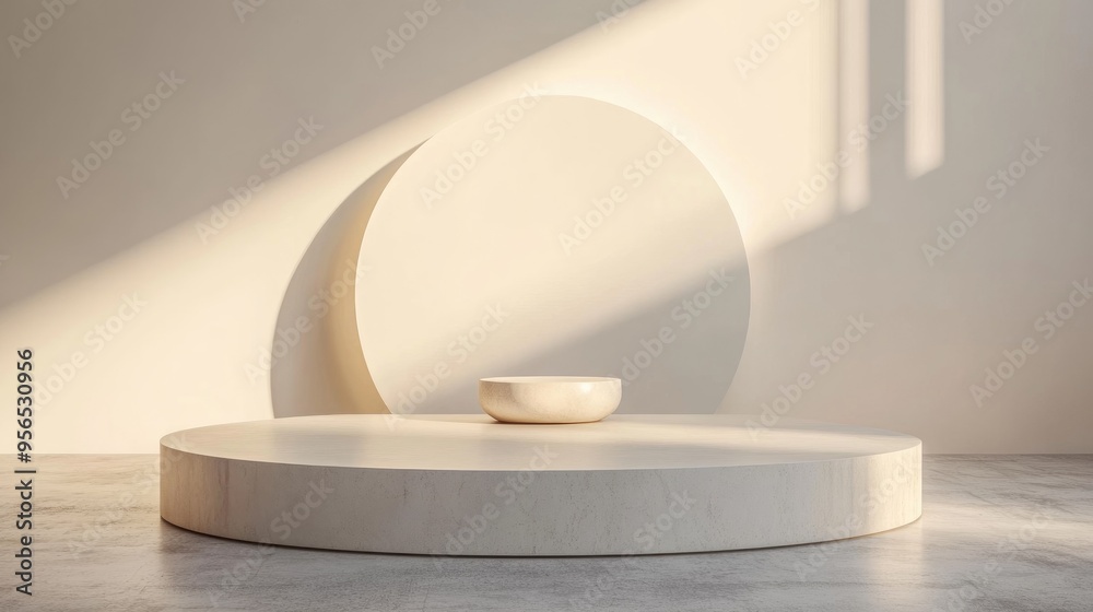 Poster Minimalist Product Display or Podium 3D Rendering