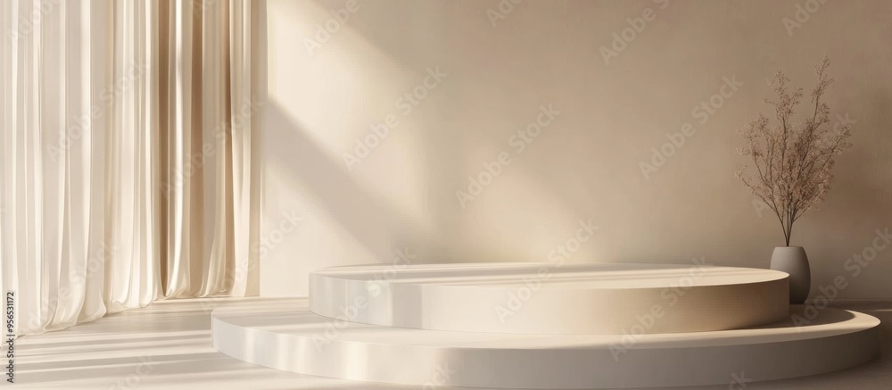 Poster Elegant minimalistic background 3D illustration and rendering