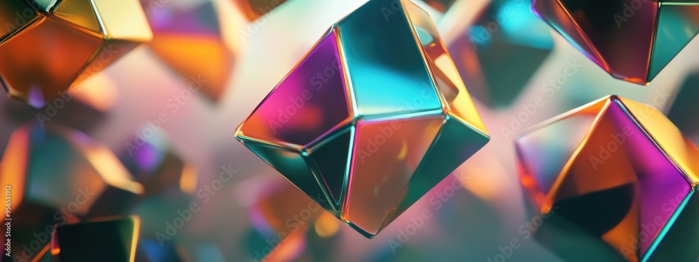 Poster stunning geometric shape backdrop 3d illustration and rendering