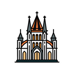 gothic architecture colorful and black icon template