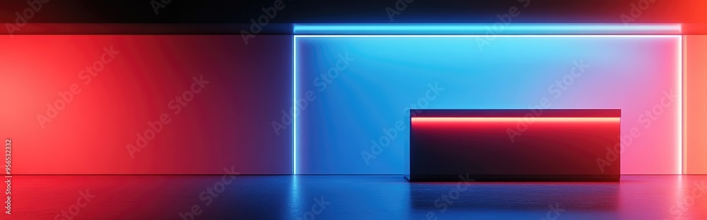 Poster Empty exhibition kiosk with ample copy space 3D rendering project