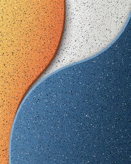 Tranquil Abstract Minimalist Background in Grainy Blue and Orange Tones