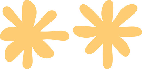 	
Flower geometric shapes. Botanical icon, simple flower icon set. Flowers elements collection. Yellow flower