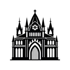 gothic architecture colorful and black icon template
