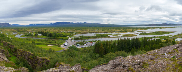 Tectonic plates meeting point at pingvellir National Park, Iceland