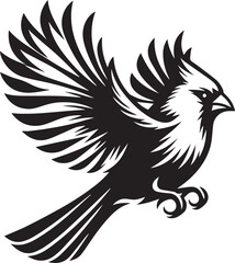 A black cardinal silhouette Silhouette for Versatile Applications. Vector Illustration