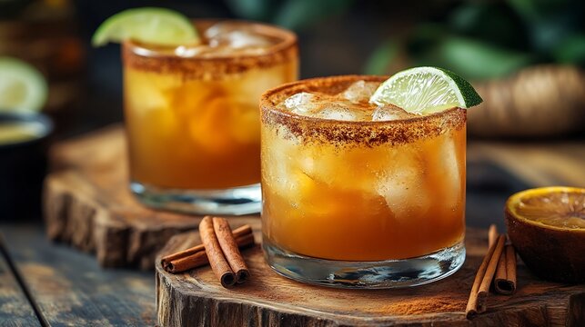 Tepache beverage with cinnamon and piloncillo Traditional mexican drink : Generative AI