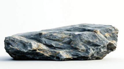 A Rock Shelf for a Product Display Showing an Artistic Toxic Colour Surface to the Stone Shelf Isolated on a White Background : Generative AI