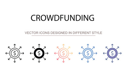 Obraz premium Crowdfunding design with white background stock illustration