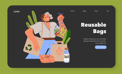Sustainability Lifestyle. Flat Vector Illustration