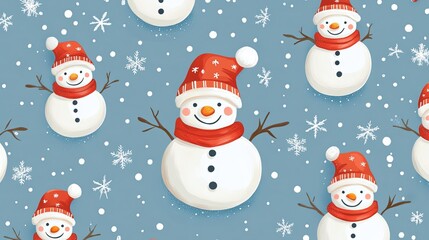 Cute Snowman with Gifts for a Merry Christmas and New Year Festival Wallpaper