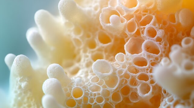 Starch granules of potato Potato leucoplast contains starch Stained by lugol iodine 400x magnification with selective focus : Generative AI