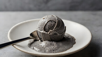 Fototapeta premium Black_Sesame_Ice_Cream