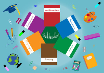 Fondo de la vuelta al cole. Regreso a las aulas. Material escolar © Montsilus