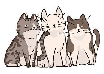 Png cat friendship doodle sticker, transparent background