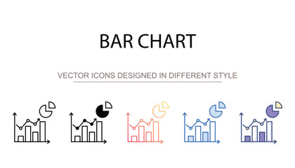Bar Chart icon design with white background stock illustration