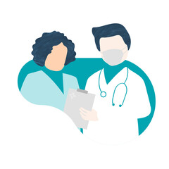 Doctor and nurse characters element transparent png