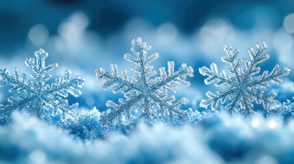 Christmas-themed snowflakes fluttering softly, creating a peaceful winter scene.