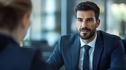 Fototapeta premium Customer service good cooperation Consultation between a Businessman and Male lawyer or judge consult having team meeting with client Law and Legal services concept : Generative AI