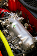 Detailed Close-Up of a Custom Car Engine