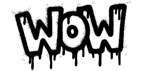 Spray Painted Graffiti wow Word Sprayed isolated with a white background.