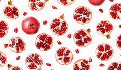 pomegranate seamless pattern, PNG 