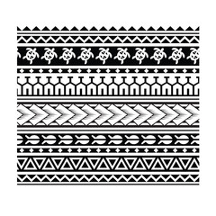 Polynesian tattoo tribal band design. Samoan tattoo tribal ornament border.
 Decorative seamless pattern.