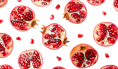 pomegranate seamless pattern, PNG 