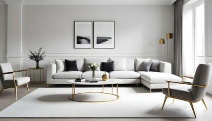 Photo interior modern design room 3d illustration